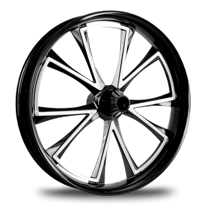 Metalsport 2D Bridge Black Wheel in a bold matte black finish, built for custom motorcycles