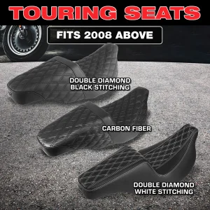 DNA Touring Seats collection for maximum comfort and durability on long motorcycle rides