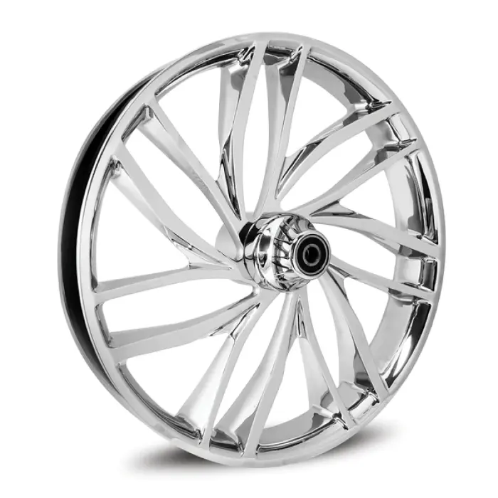 DNA Rise 3D Wheels in Chrome or Black for custom motorcycles